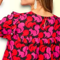 Vestido corto mujer poliéster estampado edición limitada romántico casual | Smile - details 4