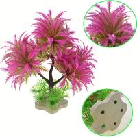 Decoración De Acuario Árbol De Coco De Plástico Y Algas Simuladas Para Jaula De Peces Ornamentos Acuáticos De Simulación - details 3