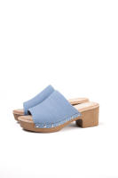 Lyla Wang Sandalias mujer mules con tacón alto y plataforma efecto madera con tachas y plantilla acolchada - details 35