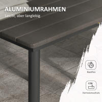 Mesa de Jardín Mesa de Comedor 4 Personas Agujero para Sombrilla Mesa de Patio Base de Listones HDPE Gris Oscuro 90x90x75cm - details 5