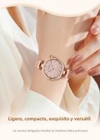 Reloj De Cuarzo Hannah Martin Para Mujer Con Correa De Malla De Acero Inoxidable Y Movimiento Importado Moda Geométrica Resistente Al Agua Y Al Choque - details 2