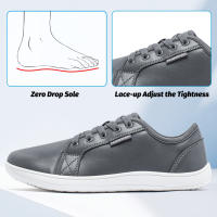 Zapatillas Casuales HOBIBEAR Para Hombres Y Mujeres Con Dedo Ancho Y Cero Bajada Zapatillas De Piel Sintética Ligera Para Caminar - details 12