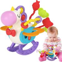 Juguete De Actividad Para Pequeños Unicornio Y Caballo De Silicona Montessori Sensorial Viaje Educativo Temprano Pulsera De Cuerda En La Mano - details 4