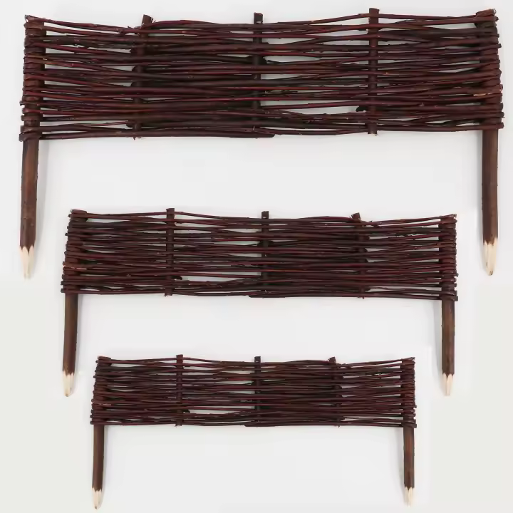 4 bordes de cama de sauce 20x60cm I borde de cama/cerca de mimbre para borde de cama, borde de césped - 1