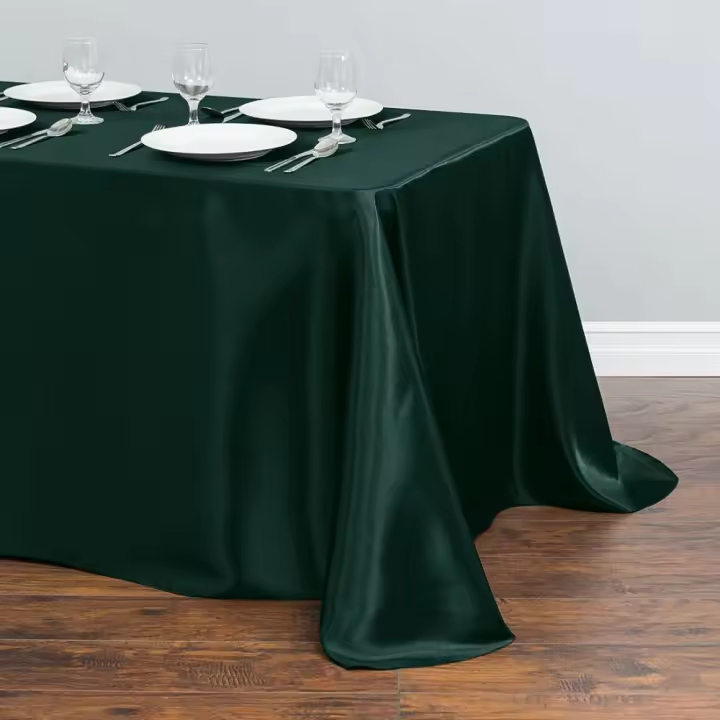 Mantel De Seda Rectangular Para Boda Y Fiestas Cubierta De Mesa En Color Sólido Decoración Para Banquetes Restaurante Y Festivales - 1