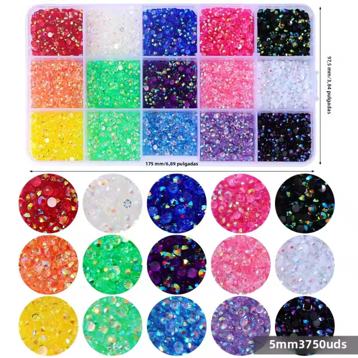 15000pcs De 3mm AB Jelly Rhinestones Resina Lentejuelas Colores Glitter Charms Accesorios Para Decoración De Uñas 3D DIY Strass - 1