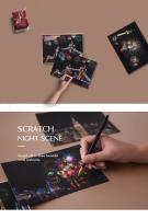 Set De 4 Pinturas De Rascado Para Niños Paisaje Urbano Escena Nocturna Juguete Educativo Para Decoración De Habitaciones Regalo De Cumpleaños - details 2