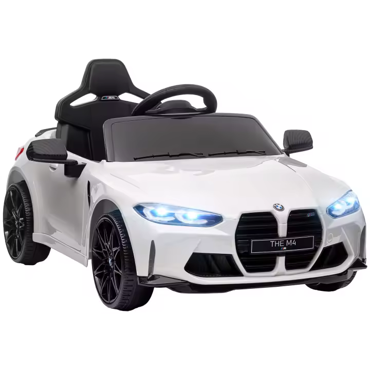 AIYAPLAY Coche Eléctrico para Niños BMW M4 Coche de Batería para Niños 12V con Mando a Distancia Faros Bocina Música Velocidad 3-5 km/h Cinturón de Seguridad - 1