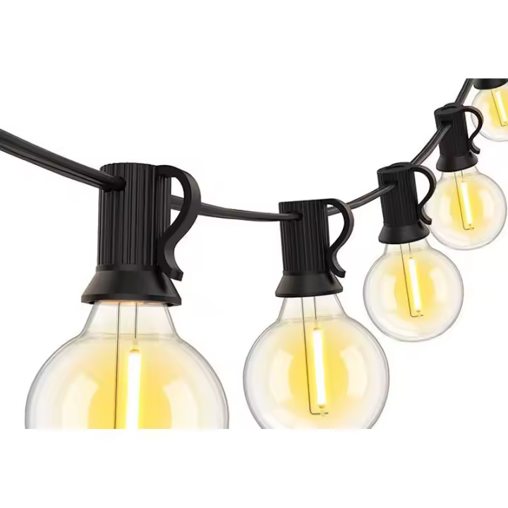 [2 Paquete] Guirnaldas Luces Solar Exterior, 13M 15+1 LED Bombillas, 4 Modos, Impermeable Cadena de Luces para Jardín, Terraza, Patio, Fiesta - 1