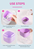 Caja De Almacenamiento Para Uñas LUSLUKING Doble Capa De Filtro Cuadrada Para Bricolaje En Herramientas De Manicura Contenedor De Limpieza De Cepillo De Uñas - details 4