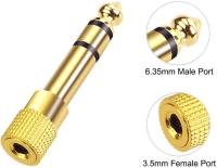 FGNS Adaptador de Audio, Convertidor de Jack 6.35mm a 3.5mm Macho a Hembra, Adaptador Jack 6.35 Macho a Mini Jack 3.5 mm Hembra en Cobre Puro Chapado en Oro para Clavija Auriculares y Cascos Audio Gaming Pc Piano Guitarra - details 0