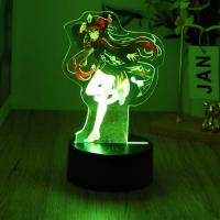 Lámpara 3D Anime Genshin Impact Luces Nocturnas LED Decorativas Toque Inteligente Para Dormitorio Regalo De San Valentín Decoración De Hogar - details 3