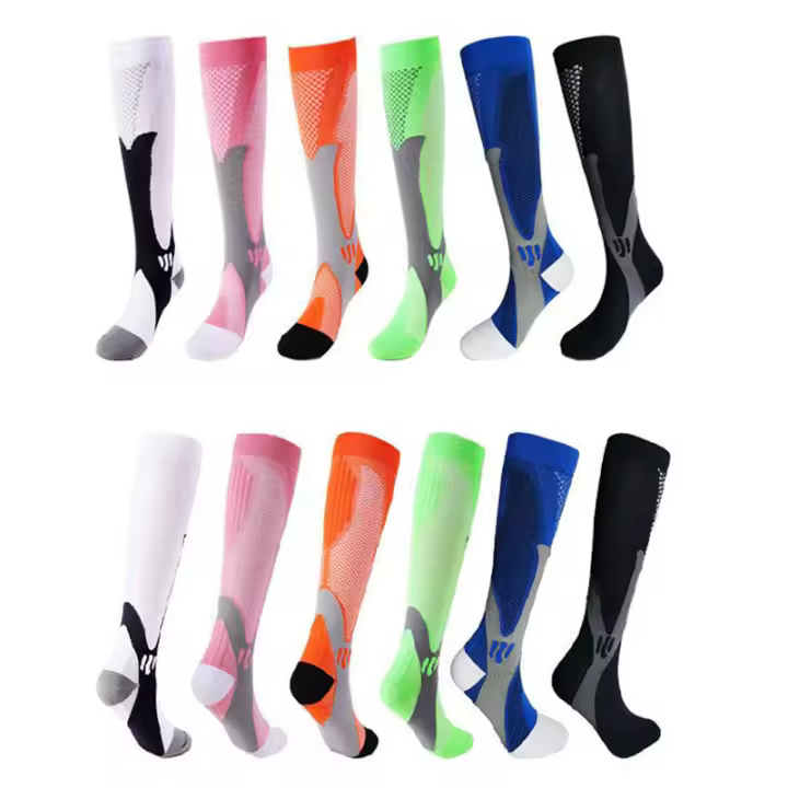 Calcetines De Compresión Para Hombres Y Mujeres Antifatiga Alivio Del Dolor 20-30 Mmhg Negro Calcetines Deportivos Ajustables - 1