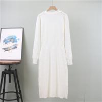 Vestido De Fiesta Elegante Y Adelgazante Para Mujer De Knitted De Media Longitud Con Cuello V Estilo Francés De Moda De Otoño E Invierno Con Cierre De Pullover - details 7