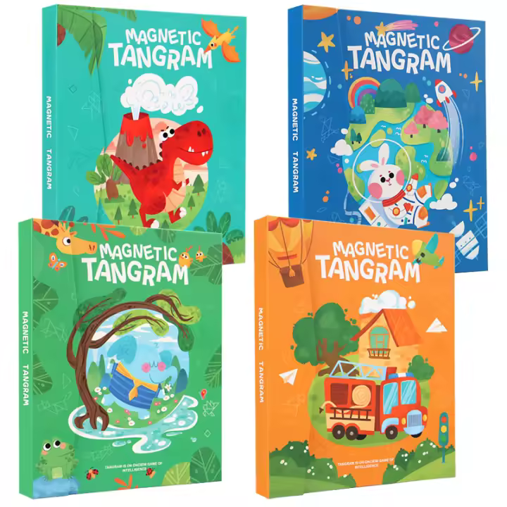 Puzzle De Madera 3D Magnético Juegos Geométricos Tangram Montessori Educación Temprana Sorteo Juguetes Para Niños Regalos - 1