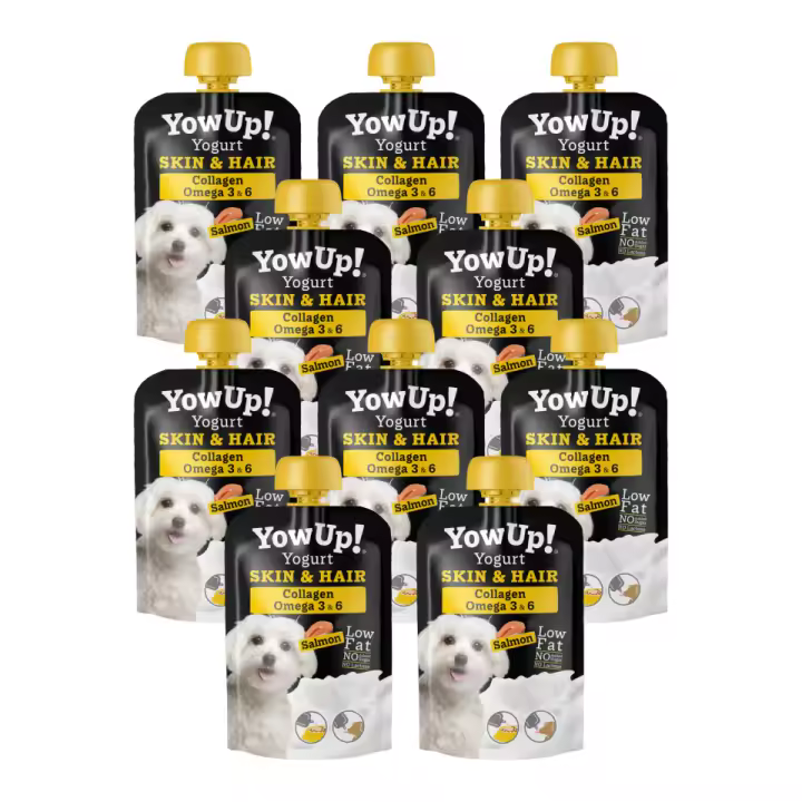 Yowup! Yogurt Natural Skin And Hair Para Perros Con Salmon Pack 10 Uds 115 Gr - 1