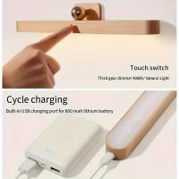 Lámpara De Noche LED De Madera Moderna - Control Táctil Recargable Soporte De Pared O Libre Instalación Sin Cable Luz De Maquillaje LED - details 3