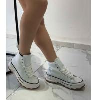 Eva Zorteon- Zapatilla Abotinada de Plataforma para Mujer, Comoda, Estilo Bamba, Material de Lona, y Cierre de Cordones. marca FASHION BELLA. - details 2