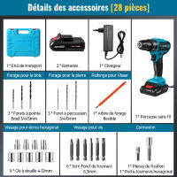 Taladro Atornillador Inalámbrico 21V 1350 RPM con Batería Li-Ion - Kit Profesional para Madera, Metal, Hogar y Taller (Nuevo Modelo) - details 6