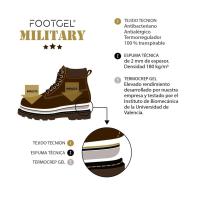 Plantilla Footgel MILITAR, indicadas para ALIVIAR y PREVENIR la cadena de impactos en largas maniobras y jornadas con la bota y zapato militar y/o policial, también para cazadores - details 1