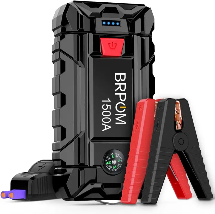 Arrancador de Coches Portátil BRPOM BM501 4000A para Todo Gasolina o 10L de Diésel con Cables Inteligentes, Salida QC3.0 y Espera Larga - 1