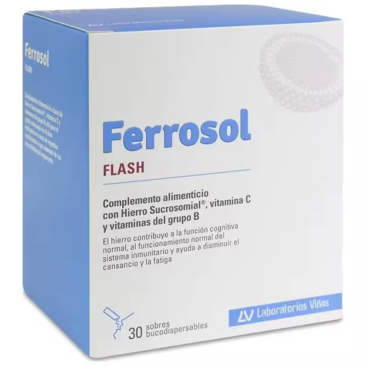 Laboratorios Viñas Ferrosol Flash, 30 Sobres - 1