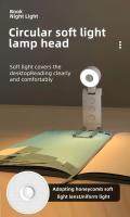 Lámpara De Lectura LED Portátil Con Clip Para Libros Luz Nocturna Recargable De 360° Rotación Protección Ocular Para El Dormitorio - details 5