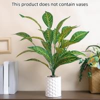 1PC Plantas Artificiales Verdes Simuladas Para Decoración De Oficina Y Hogar Estilo Selva Material Plástico Sin Botellas Incluidas - details 0