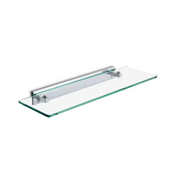INMACOLATTA - ROTERDAM - ESTANTE DE 45X12 FABRICADO EN  CROMO / CRISTAL - 1