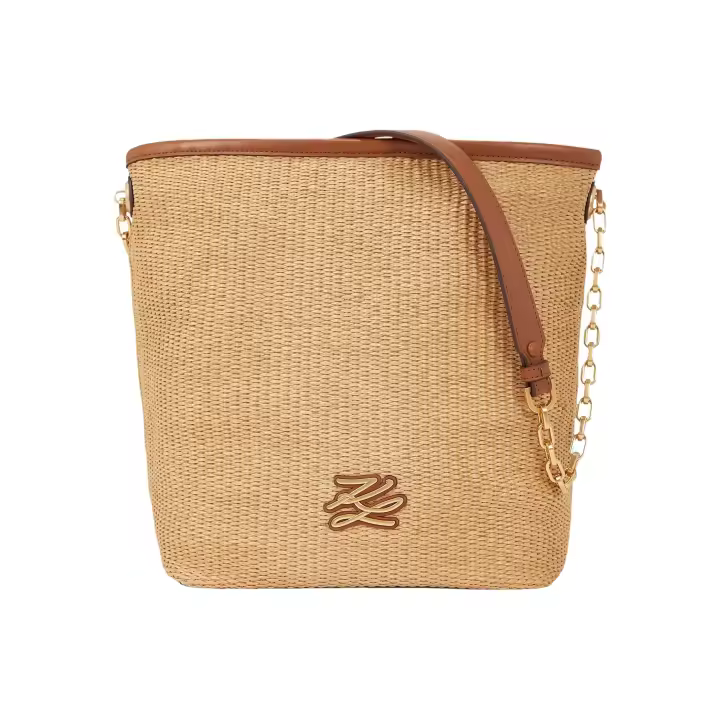Bolso KARL LAGERFELD de Rafia Mediano Karl Autograph Color Natural - 1