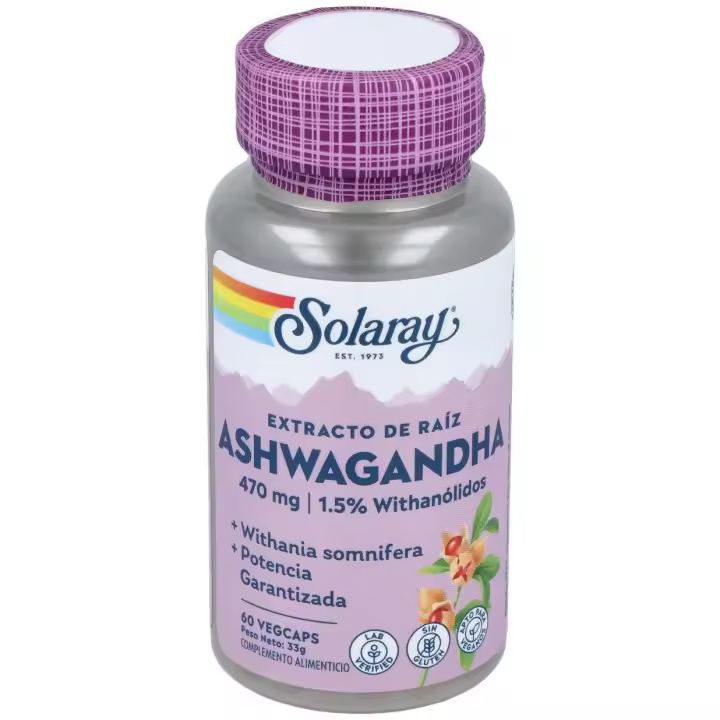 Solaray Ayurvedic Herbs Ashwagandha 470Mg 60Caps - 1