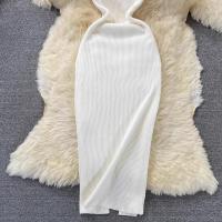 Vestido Elegante De Mujer YuooMuoo Primavera Verano 2025 Cuello Cuadrado Blanco Negro Suéter Bodycon Estilo Oficina Lady Longitud De Rodilla - details 10