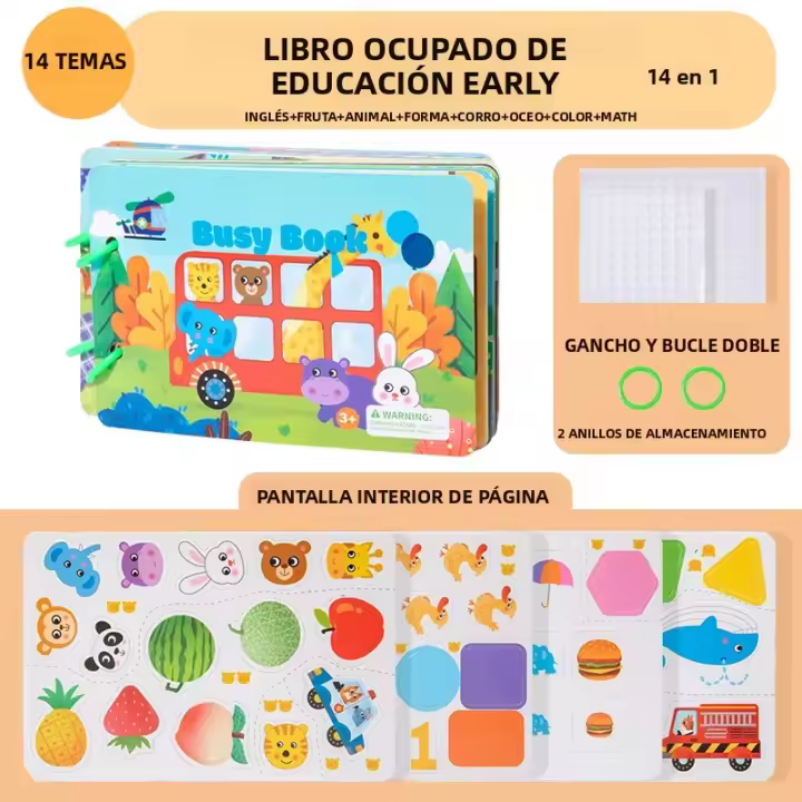 Libro De Actividades Para Niños Enseñanza Montessori Con Temas De Naturaleza Transporte Deportes Y Música Tablero De Operaciones De Pegatinas Para Bebés Y Niños - 1