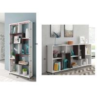 Meimon Estantería KAWA 8 huecos, melamina E1, tablero de partículas 15 mm con cantos PVC 0,6 mm, 180x80x25 cm, uso vertical/horizontal, hasta 30 kg, estantes fijos, color Blanco Ark, tacos ABS, herrajes pared, 24,80 kg - details 0