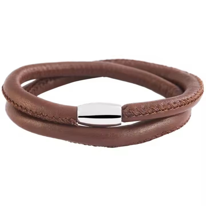 Akzent® Pulsera Redonda de Couro Genuíno Cham Cham 40cm - 1