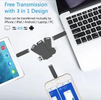 Pendrive 256gb para iPhone Apple Autorización,Vackiit Pen Drive LightningTipo C Memoria USB 3.0 Externa Photo Stick para iPhone iPad Mac iOS Android Teléfono PC con MFI Lightning,USB 3.0,USB C 3 in 1 - details 2