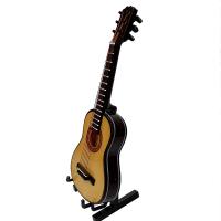 Guitarra Eléctrica Miniatura De Madera Con Soporte Y Estuche Instrumento Musical Miniatura Para Muñecas Regalo De Cumpleaños - details 1
