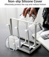 Cup Drying Rack,Metal 6 Cups Silicone Protective Hooks Non-Slip Bottle Drying Holder Tree Stand for Mugs Organizer Glasses Kitchen Countertop - details 3