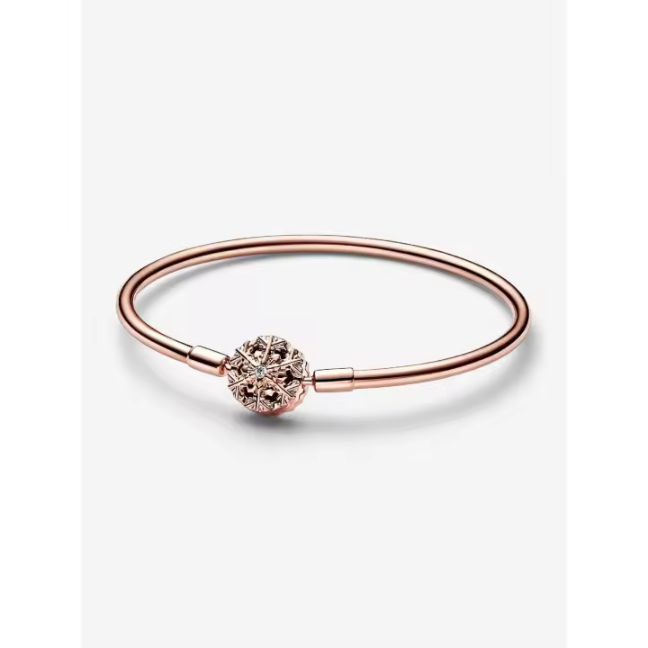 Pandora Moments - Baño de Oro Rosa de 14 K Pandora - VENTA FINAL-Bracalete with Cierres de COPO de Nieve brilliant - 1