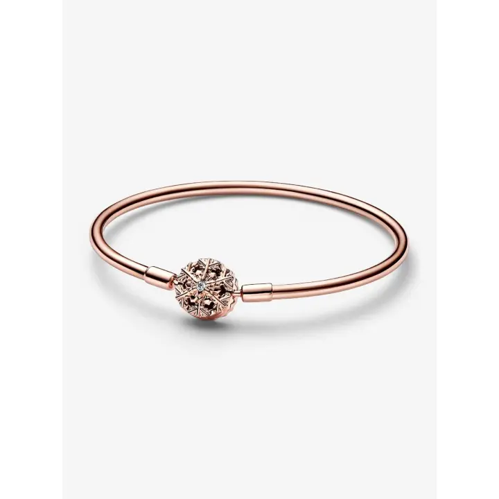 Pandora Moments - Baño de Oro Rosa de 14 K Pandora - VENTA FINAL-Bracalete with Cierres de COPO de Nieve brilliant - 1