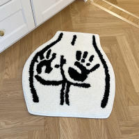 Carpetas Suaves De Terciopelo Para El Baño Non-Slip Absorbente De Agua Alfombra De Mano Hecha Para Dormitorio Cocina Toilette - details 4