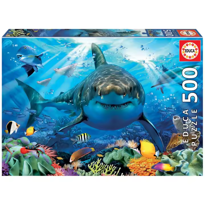 Puzzle 500 piezas Gran Tiburón Blanco (Educa 18478) - 1