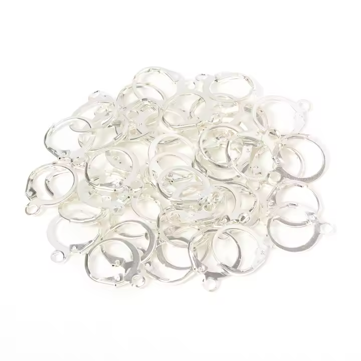 50pcs Gancho Para Pendientes Francés Redondo 13x15mm Base Para Clip De Oreja Accesorios De Metal Para Fabricación De Joyas DIY Componentes - 1
