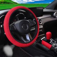 3-Piece Masajeador De Tela Malla Respirable Para Coche Sin Anillo Interior Cubierta De Volante Manillar De Freno 14.5-15 Pulgadas - details 4