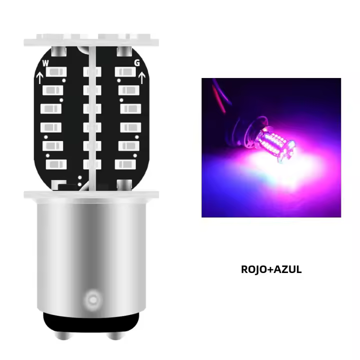 Luz De Freno LED Estroboscópica 1157 BAY15D 64SMD DRL Luz De Señal De Giro Para Coche Y Motocicleta Luz Trasera De Parqueo Con Flash De Agua - 1