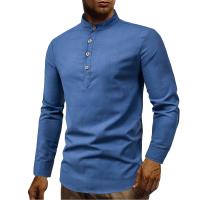 Camisa Casual Para Hombre De Color Sólido Con Cuello En Punta Y Botones Manga Larga Primavera Otoño Ropa De Hombre - details 2