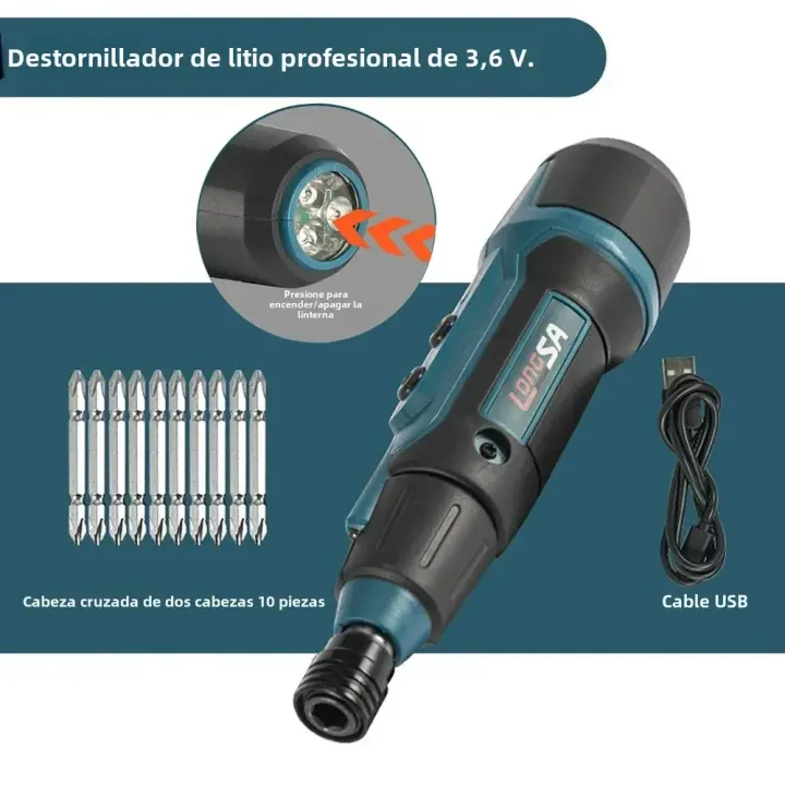 Destornillador Eléctrico Portátil 2Nm 3.6V 200r/min Recargable Set De Destornilladores Sin Cable Para Electricistas Y DIY - 1