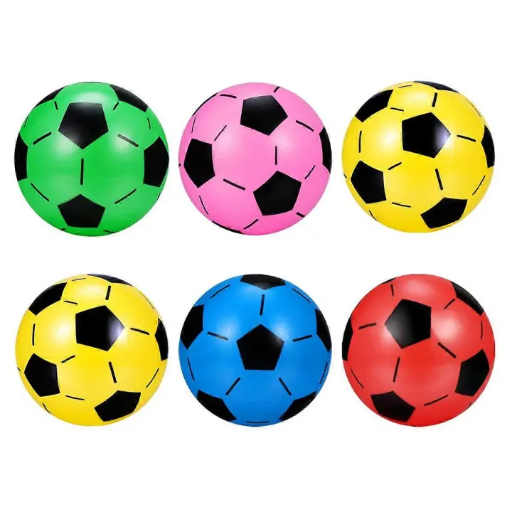 TOYMYTOY - 6 mini pelotas inflables de fútbol y sóftbol para niños y niñas, ideal como recuerdo de fiesta - 1