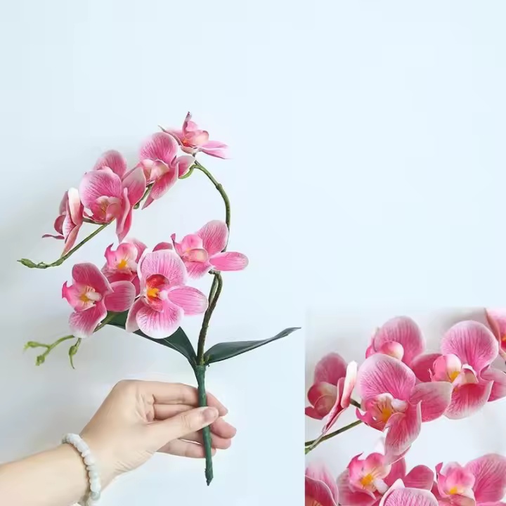 Orquídea Falsa De Seda Mariposa Para Decoración De Hogar Jardín Accesorios De Vaso Decoración De Boda Flor Artificial Estilo Bouquet - 1