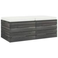 vidaXL Otomanas de palets de jardín 2 pzas cojines madera maciza pino - details 1